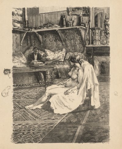 The Model Session The Model Session, ca. 1895. av Alexandre Lunois