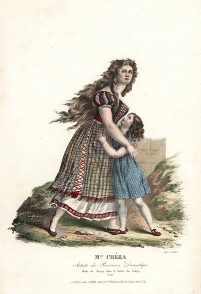Ballerina Miss Marie Cheza som Jenny i ballett-pantomimen Jenny av Jean-Louis Aumer, Panorama Dramatique av Alexandre Marie Colin