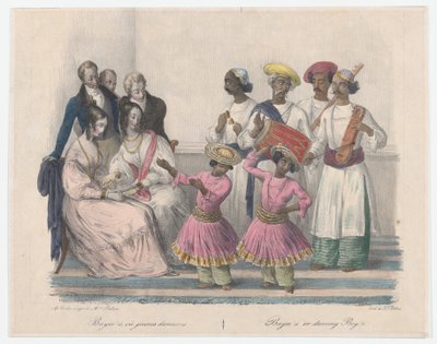 Bayees eller dansende gutter, fra tjuefire plater som illustrerer hindoo og europeisk måte..., 1832 av Alexandre Marie Colin