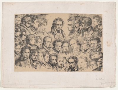 Girodet og hans studenter, ca. 1817. av Alexandre Marie Colin
