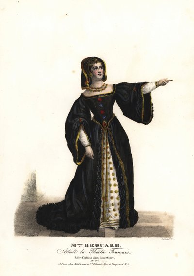 Miss Suzanne Brocard som Alicia i Jane Shore (Richard III og Jeanne Shore) av Nepumucene Lemercier, Theatre Français av Alexandre Marie Colin