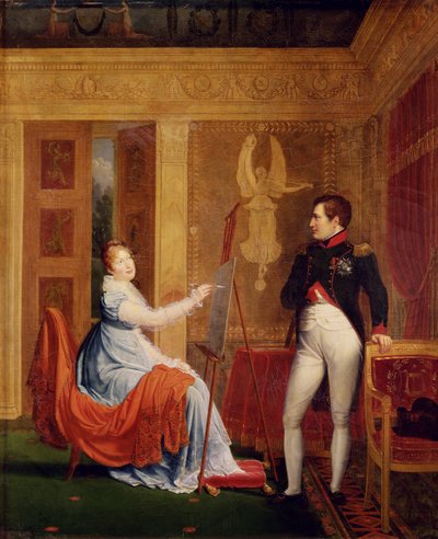 Marie Louise (1791-1847) fra Habsbourg Lorraine maler et portrett av Napoleon I (1769-1821) av Alexandre Menjaud