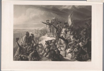 Napoleon Bonapartes reiser over Alpen General Bonaparte krysser Alpene (tittel på objekt) av Alexandre Vincent Sixdeniers