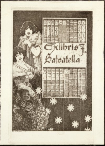 Eks-Libris F. Salvatella av Alexandre de Riquer