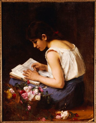 En jente som leser av Alexei Alexevich Harlamoff