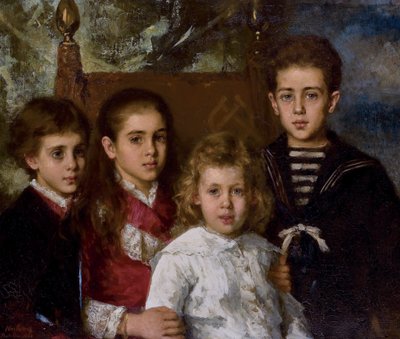 Portrett av barna til Paul Pavlovich Demidoff, 2. prins av San Donato 1839-1885, Avrora, A av Alexei Alexeyevich Harlamov