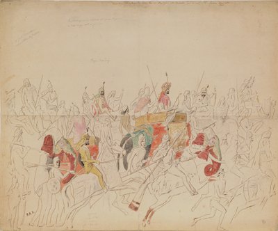 Maharaja Sher Singh fra Punjab og hans domstol, 1846 av Alexei Dmitriyevich Saltykov