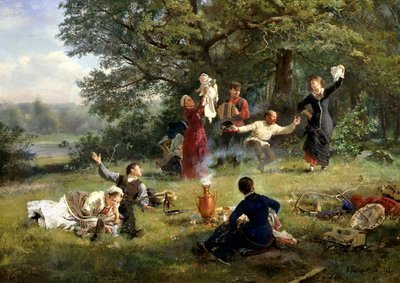 søndag, 1884. av Alexei Ivanovich Korzukhin