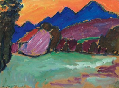 Rød kveld - Blue Mountains, ca. 1910. av Alexei Javlensky von