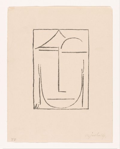 Uten tittel (hode) (hode) stilisert ansikt Kopf I (original tittel) av Alexei Jawlensky (signed by artist)