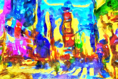 Veiskille, 2020, (blandet media) av Alexei Makhov