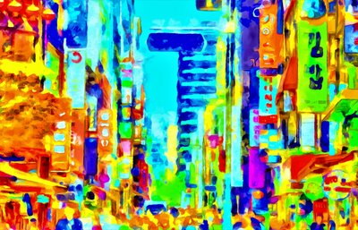 Flerfarget by, bokstavelig talt, 2020 (blandet media) av Alexei Makhov