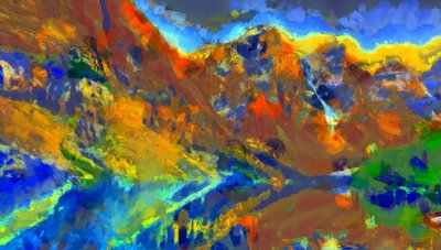 Landskapets forskjellige farger, 2020 (blandet teknikk) av Alexei Makhov