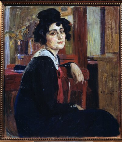 En franskkvinne (En franskkvinne). Maleri av Alexei Mikhaylovich Korin (Korine) (1865-1923), olje på lerret av Alexei Mikhailovich Korin