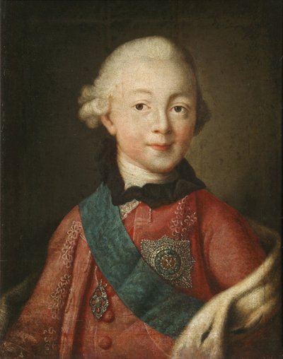 Portrett av storhertug Pavel Petrovich 1754-1801, 1765 av Alexei Petrovich Antropov