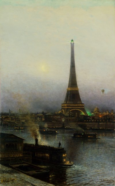 Eiffeltårnet om natten, 1889. av Alexei Petrovich Bogolyubov