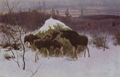 Herd of Elk, 1889 av Alexei Steipanovitch Stepanov