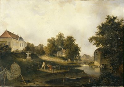 Utsikt i Modest Rezvois landsted Marienhof nær Petersburg, 1846 av Alexei Yakovlevich Voloskov