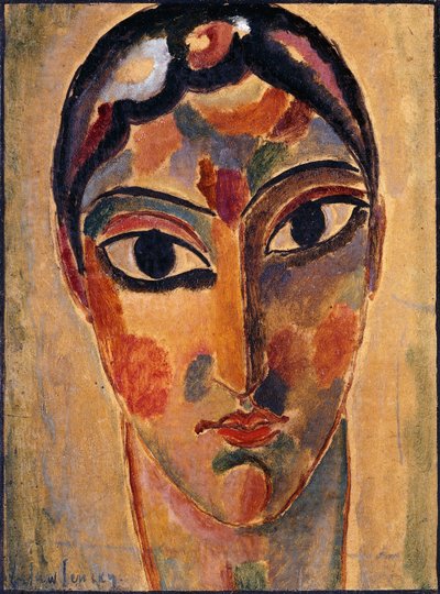 Mystisk hode: Head Ascona; Mystisk hode: Asconese Head, 1918 av Alexej von Jawlensky