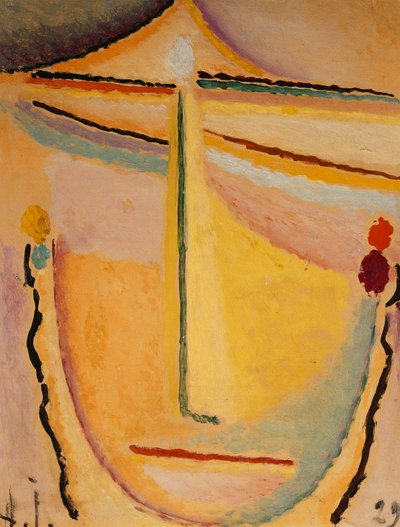 rosa-oransje; Rosa-oransje, 1929 av Alexej von Jawlensky