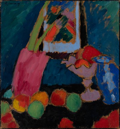 Stilleben med en lilla skål av Alexej von Jawlensky