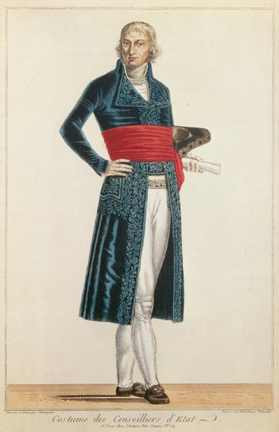 Uniform av statsråden, ca. 1804-10 (fargegravering) av Alexis Chataigner