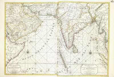 Kart over Afrika, Arabia og India av Alexis Hubert Jaillot