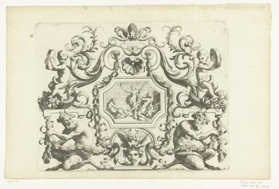 Achthoekig paneel setter Orpheus i Eurydice Nye design for ornamenter av paneler, paneler, vogner og så videre. (serietittel) av Alexis Loir (I)