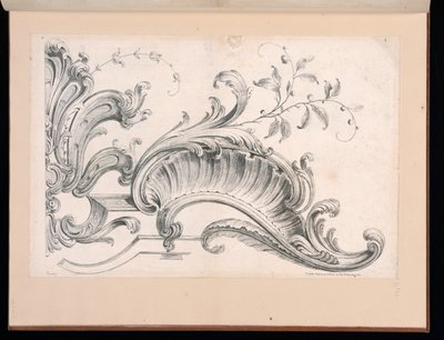 Design for Rocaille-dekorasjon, plate 4 i andre del av forskjellige ornamenter av Alexis Peyrotte