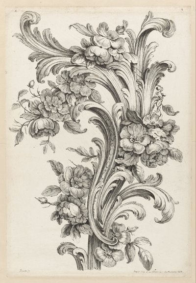 Blomster- og akantusbladdesign av Alexis Peyrotte