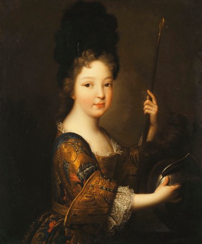 Portrett av en jente, halvlang, som Minerva, av Alexis Simon Belle