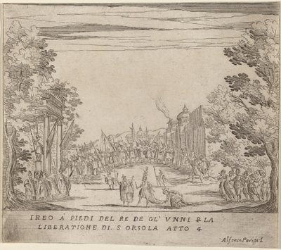 Jereo før hunernes konge for frigjøring av Saint Ursula av Alfonso Parigi II