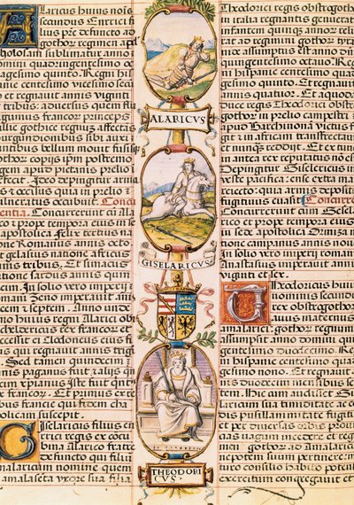 Genealogisk tre for kongene av kongedømmene Asturias og Leon, fra "Slektsforskningen til kongene av Spania" av Alonso de Cartagena av Alfonso de Cartagena