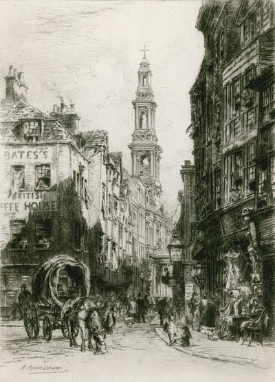 Drury Lane, London (gravering) av Alfred-Louis Brunet-Debaines