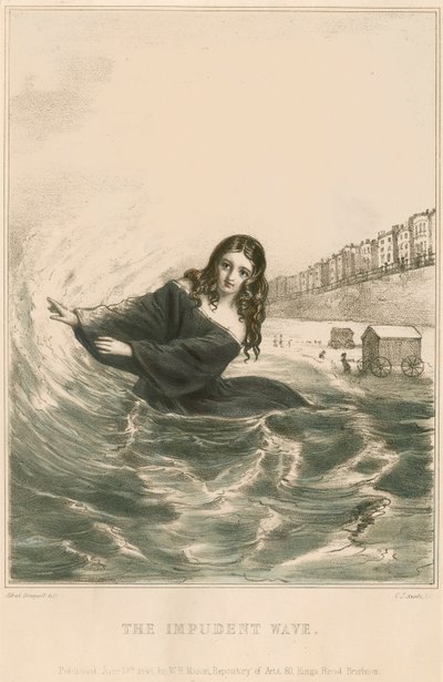 Den frekke bølgen (farget gravering) av Alfred (after) Crowquill