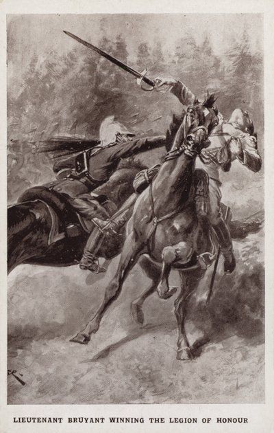 Løytnant Bruyant vinner Æreslegionen, første verdenskrig (lito) av Alfred (after) Pearse