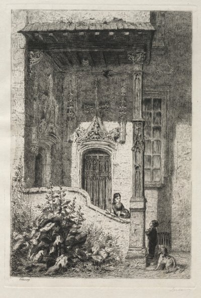 Hus kjent som den hvite dronningen, Rue St. Hippolyte av Alfred Alexandre Delauney