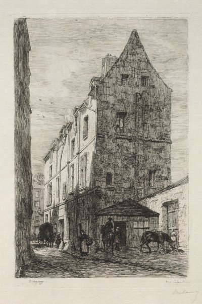 Hus kjent som den hvite dronningen, Rue de Marmousets av Alfred Alexandre Delauney