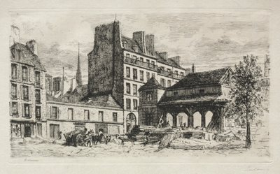 Kalvemarked i riving av Alfred Alexandre Delauney