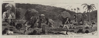 Et skyteparti i Sentral-India angrepet av Hornets av Alfred Chantrey Corbould