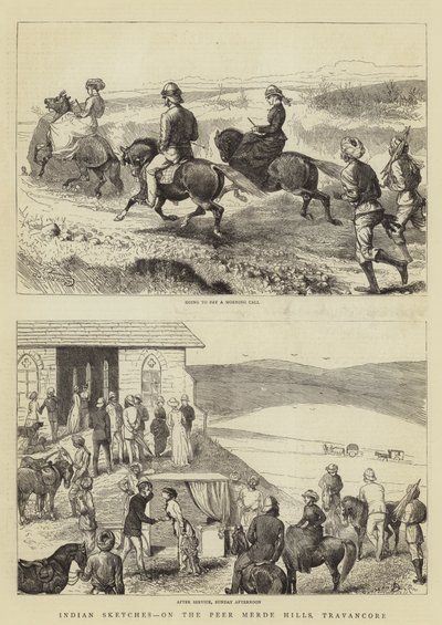 Indian Sketches, på Peer Merde Hills, Travancore av Alfred Chantrey Corbould