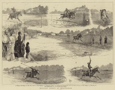 Militærsport i Hurlingham (gravering) av Alfred Chantrey Corbould
