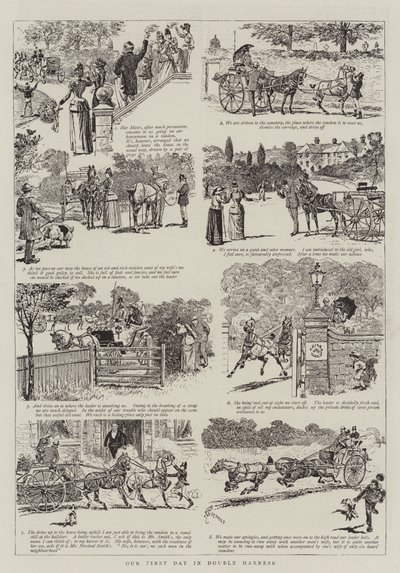 Vår første dag i Double Harness av Alfred Chantrey Corbould