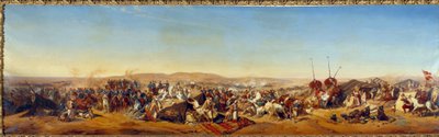 Erobringen av Algerie (1830-1847): "" Fangst av Smalah (Smala) av Abd el Kader (Abd-el-Kader eller Ibn Muhyi al-Din al-Hasani) (1807-1883) av hertugen av Aumale i Taguin av Alfred Charles Ferdinand Decaen