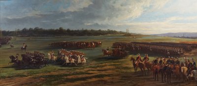 Gjennomgang av kavaleridivisjonen til Longchamp-garden av Napoleon III og Francois Joseph I av Østerrike, 25. oktober 1867 av Alfred Charles Ferdinand Decaen