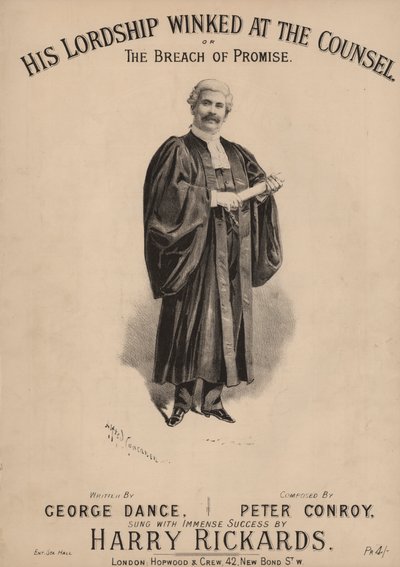 Hans herredømme blunket til rådet, eller løftebruddet (farge litho) av Alfred Concanen