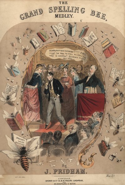 The Grand Spelling Bee Medley, noteomslag (farge litho) av Alfred Concanen
