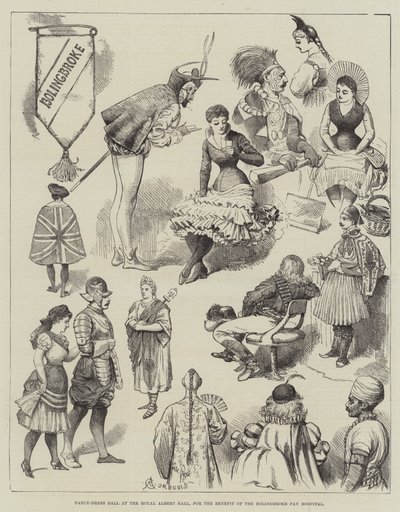 Fancy-Dress Ball i Royal Albert Hall, til fordel for Bolingbroke Pay Hospital av Alfred Courbould