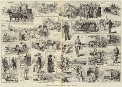 Ferieskisser ved Margate og Ramsgate av Alfred Courbould