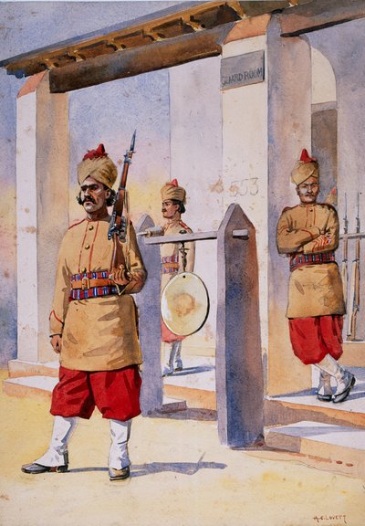 Soldater fra den 124. hertuginnen av Connaughts eget Baluchistan-infanteri, illustrasjon for 